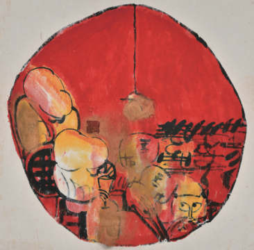 童振刚作品《团扇系列》，68x68cm，2004年
