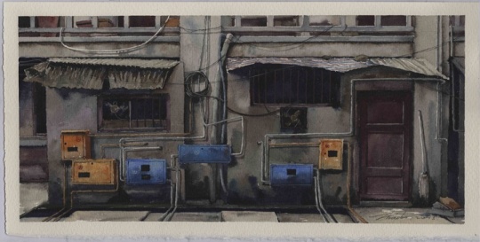 赵波,《 2013 风景 NO.37》,18.5x37cm, 纸本水彩
赵波,《 2013 风景 NO.37》,18.5x37cm, 纸本水彩