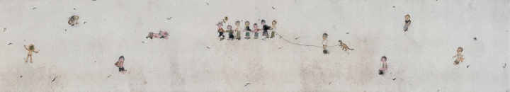 刘庆和 《朵朵》 纸本水墨设色 100×545cm 2013
刘庆和 《朵朵》 纸本水墨设色 100×545cm 2013