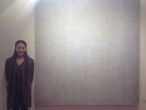 艺术家曹雨和她的作品《画布，130408-130809》
