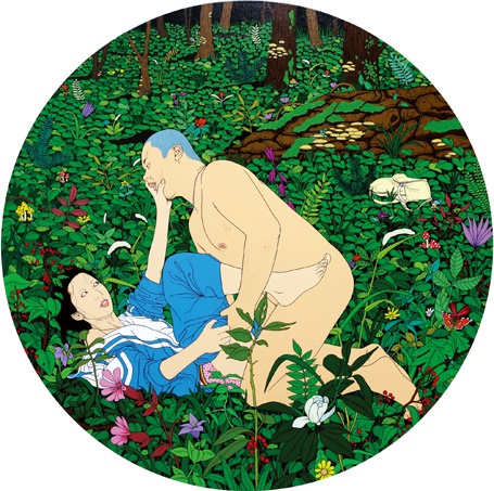 放学早回家,亚麻布、丙稀,直径:130cm,2010
放学早回家,亚麻布、丙稀,直径:130cm,2010