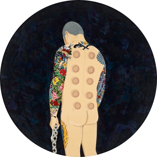 忧伤的农夫,布面丙烯,直径:150 cm,2013
忧伤的农夫,布面丙烯,直径:150 cm,2013