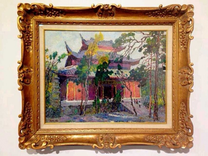 《紫院斜照》,1996,布面油画,65x50cm
《紫院斜照》,1996,布面油画,65x50cm
