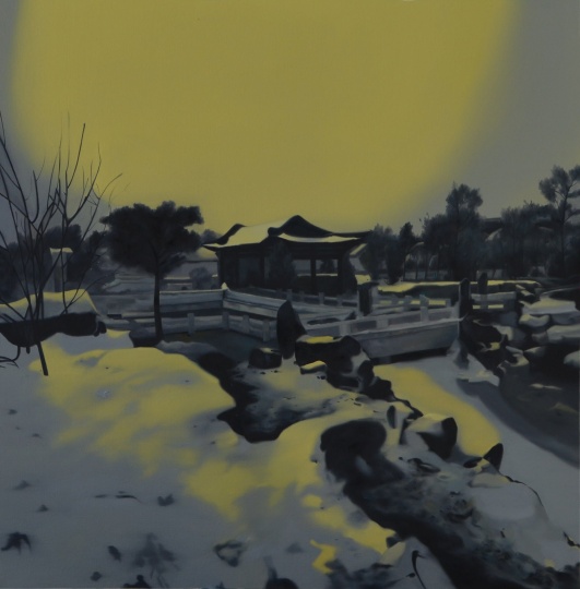 《暮晓》,110x110cm,布面油画,2013
《暮晓》,110x110cm,布面油画,2013