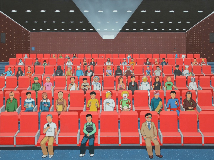 《电影院》120×90cm 布面丙烯 2013
《电影院》120×90cm 布面丙烯 2013
