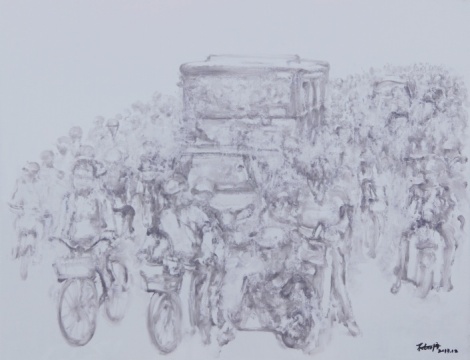 马六明 《越南印象1》 70×90cm 综合材料 2014
马六明 《越南印象1》 70×90cm 综合材料 2014