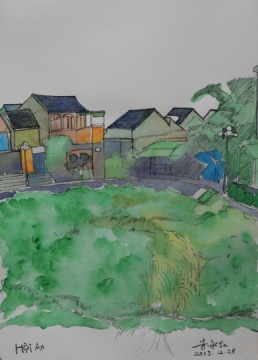宋永红 《Hội An 1》 38×27cm 纸本水彩 2014
宋永红 《Hội An 1》 38×27cm 纸本水彩 2014
