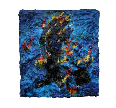 何工 《怒拾财》 布面油彩及综合媒材 207×187×25cm 2014
何工 《怒拾财》 布面油彩及综合媒材 207×187×25cm 2014