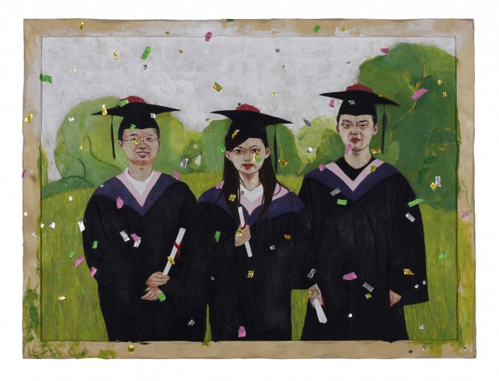 《毕业照》 72×54cm 木刻综合材料 2014
《毕业照》 72×54cm 木刻综合材料 2014