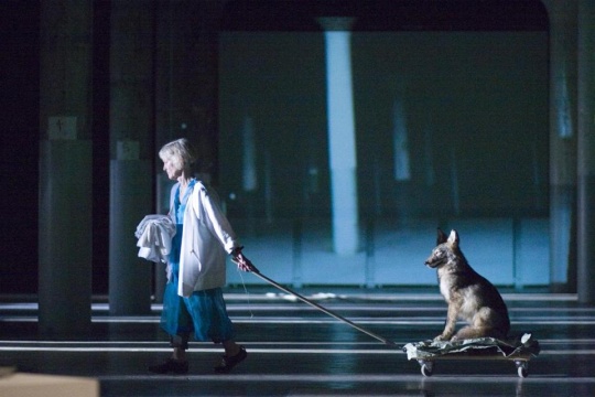 2005年艺术家Joan Jonas在Dia Beacon的行为表演《The Shape, the Scent, the Feel of Things》
2005年艺术家Joan Jonas在Dia Beacon的行为表演《The Shape, the Scent, the Feel of Things》