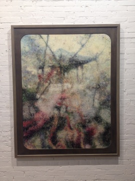 2013年创作的“景物•园林卷”系列作品接近于雨雾蒙蒙的视觉印象
