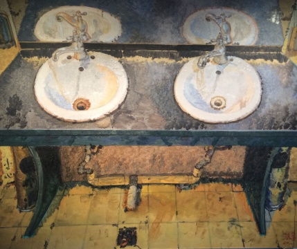 《洗手池之二》150x180cm 布面油画 2010
《洗手池之二》150x180cm 布面油画 2010