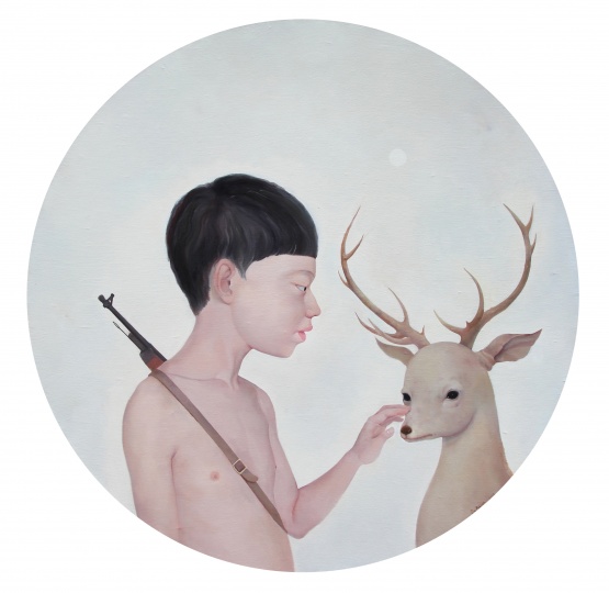 《迁徙 3》 布面油画 直径100cm 2013
《迁徙 3》 布面油画 直径100cm 2013