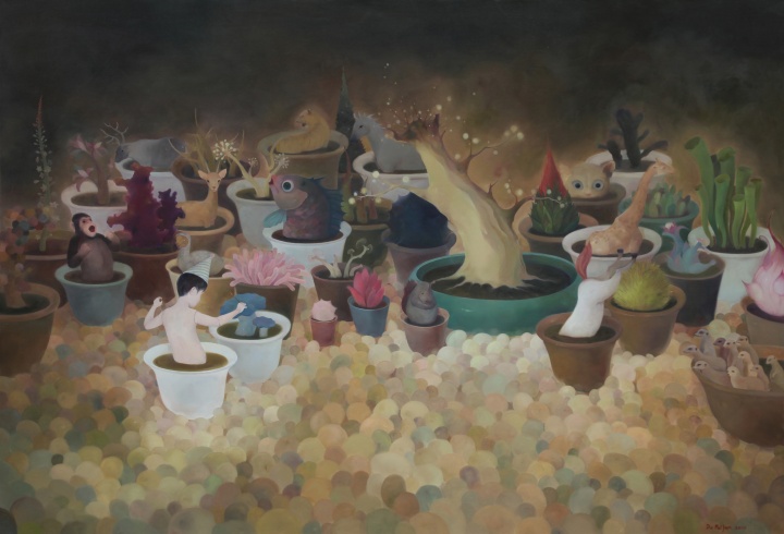 《植物园 3》 布面油画 90×130cm 2013
《植物园 3》 布面油画 90×130cm 2013