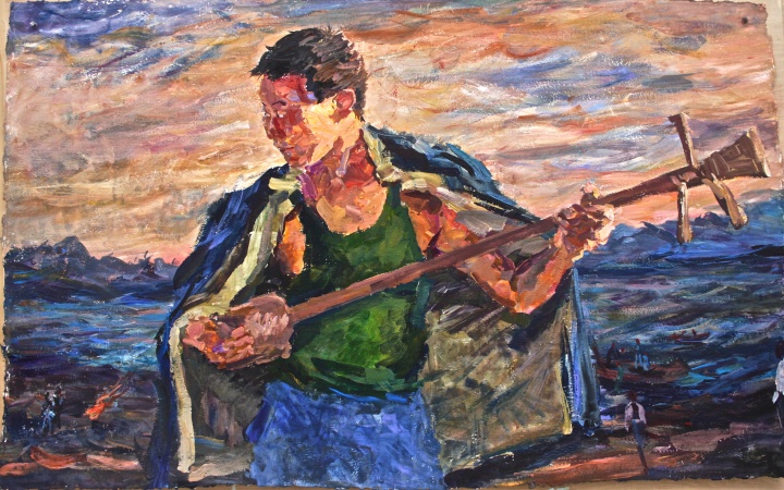 《大三弦》 72x114.5cm 纸本丙烯色 2009
《大三弦》 72x114.5cm 纸本丙烯色 2009