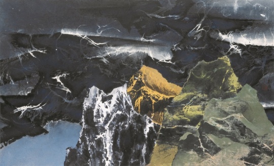 《暮徒碧山下》 57.6 x  94.4cm  纸本水墨设色   1967
