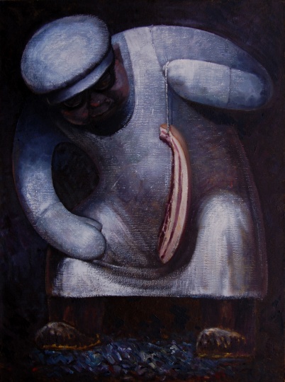 《一条咸肉》布面油画 80.5X60.5cm012
《一条咸肉》布面油画 80.5X60.5cm012