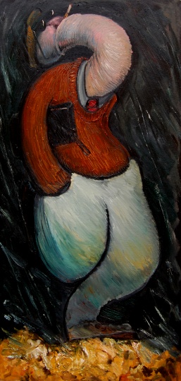 《BOOS》布面油画100X50cm 2013
《BOOS》布面油画100X50cm 2013