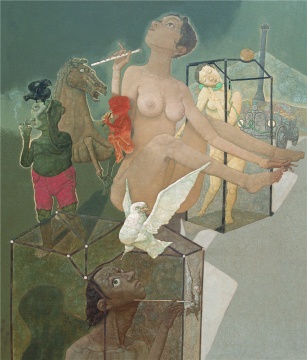 《喧嚣远去》135x115cm 布面油画 1995 《喧嚣远去》135x115cm 布面油画 1995