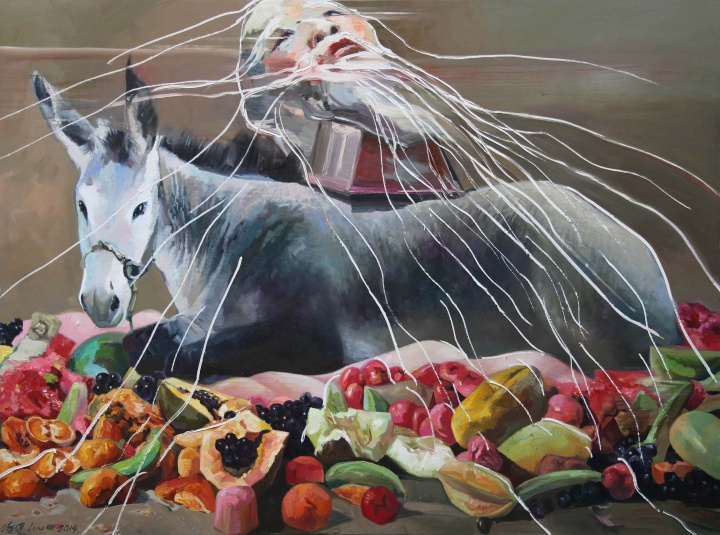 《三字经》 180x250cm 布面油画 2014
《三字经》 180x250cm 布面油画 2014