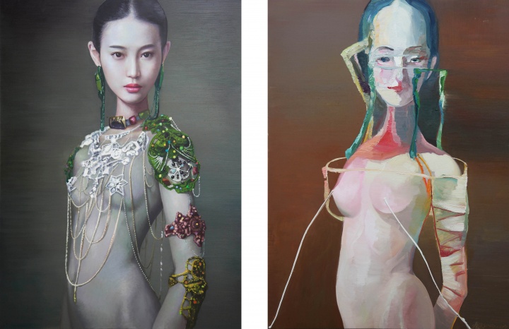 左 《蒙古公主》 190x140cm 布面油画 2013
右《泉》 190x140cm 布面油画 2014
左 《蒙古公主》 190x140cm 布面油画 2013
右《泉》 190x140cm 布面油画 2014