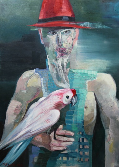 《自画像》 220x160cm 布面油画 2013 《自画像》 220x160cm 布面油画 2013