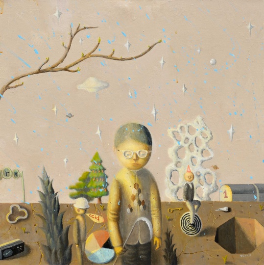 《春雨》 80x80cm 布面丙烯 2013
《春雨》 80x80cm 布面丙烯 2013