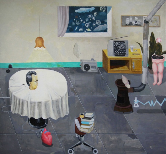 《舅舅》148x160cm 布面丙烯 2010
《舅舅》148x160cm 布面丙烯 2010