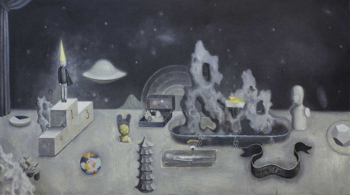 《0点0分Ⅱ》140×250cm 布面丙烯 2010
《0点0分Ⅱ》140×250cm 布面丙烯 2010