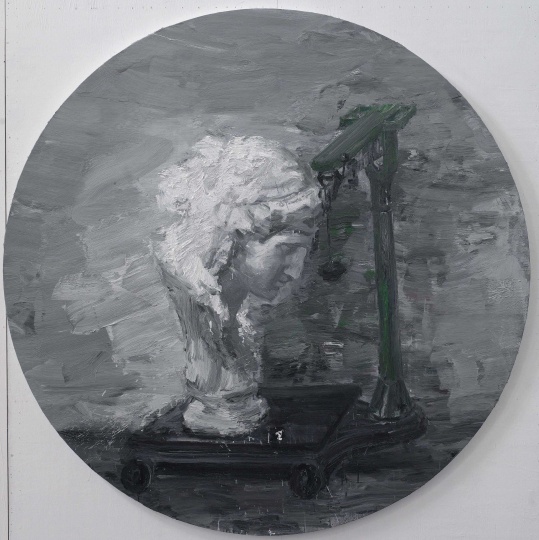 《磅秤和阿里亚斯》直径 Diameter 200cm 布面油画 2014 《磅秤和阿里亚斯》直径 Diameter 200cm 布面油画 2014