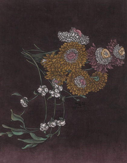 《还是花鸟画1913-2013 5》90 x 70cm 墨、矿物彩、绢，裱于布面 2013<br>