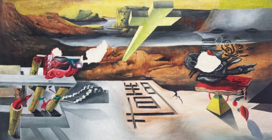 谷文达  《文明的历史》 94x177cm  布面油画   1984
