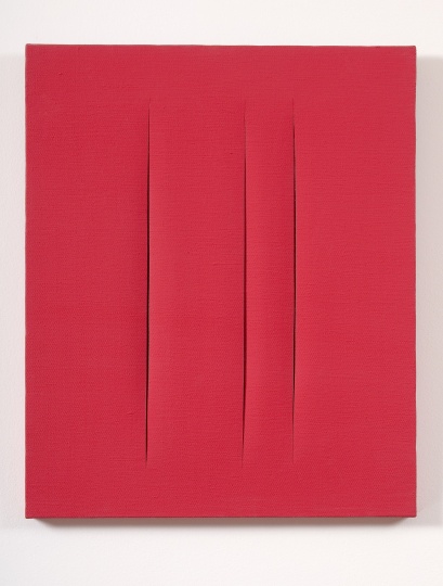 1966年所做《Concetto spaziale, Attese》 © Fondazione Lucio Fontana, Milano / by SIAE / Adagp, Paris 2014<br>