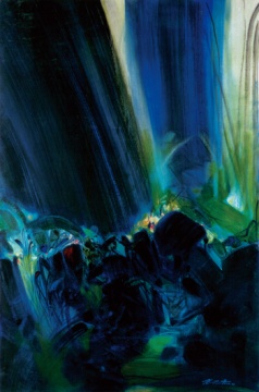 拔得全场头筹作品  朱德群 《无题》 油彩 画布 195×130cm 1995
