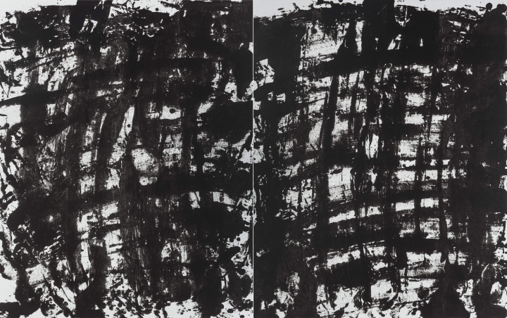 《拉赫马尼诺夫〈第二钢琴协奏曲〉布上之三》布面丙烯 320x200cm 2014
《拉赫马尼诺夫〈第二钢琴协奏曲〉布上之三》布面丙烯 320x200cm 2014
