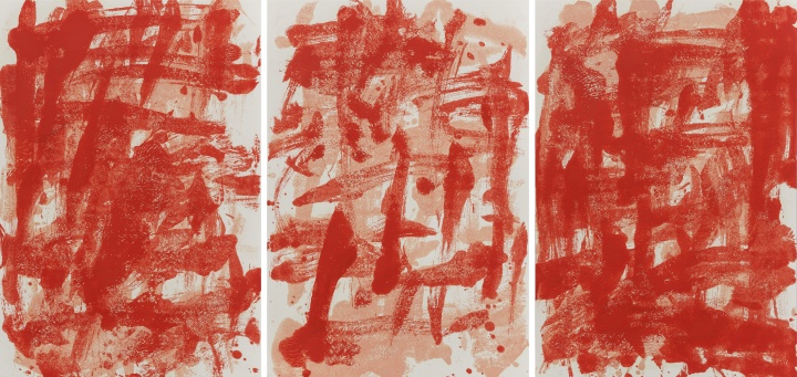 《拉赫马尼诺夫〈第二钢琴协奏曲〉纸上之十七》,纸上油画,54.6x78.7cmx3,2014
《拉赫马尼诺夫〈第二钢琴协奏曲〉纸上之十七》,纸上油画,54.6x78.7cmx3,2014