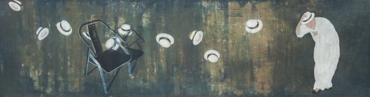 《斜阳里》 178×47.5cm 纸本水墨 2014
