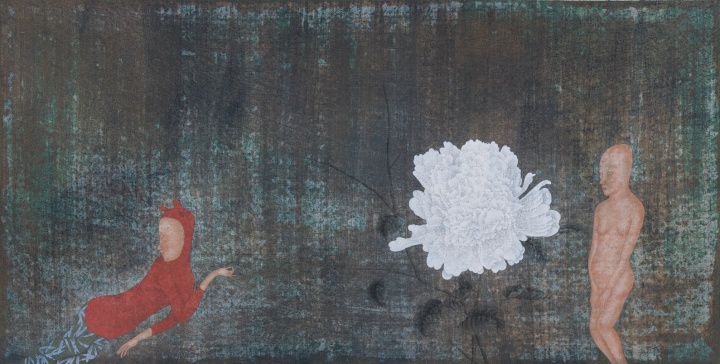 《宿妆》 131×66cm 纸本水墨 2014
