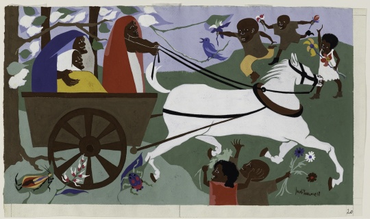 Jacob Lawrence, The Last Journey, 1967, gouache, tempera and graphite on paper.

© The Jacob and Gwendolyn Lawrence Foundation, Seattle/Artists Rights Society (ARS), New York.  
