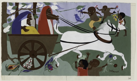 Jacob Lawrence, The Last Journey, 1967, gouache, tempera and graphite on paper.
© The Jacob and Gwendolyn Lawrence Foundation, Seattle/Artists Rights Society (ARS), New York.
Jacob Lawrence, The Last Journey, 1967, gouache, tempera and graphite on paper.
© The Jacob and Gwendolyn Lawrence Foundation, Seattle/Artists Rights Society (ARS), New York.