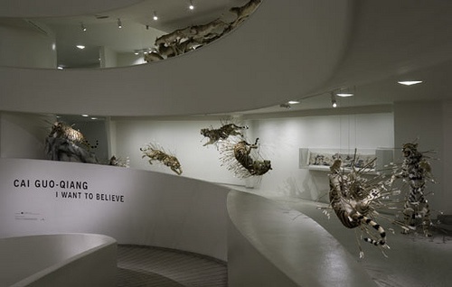2008年，蔡国强在纽约古根海姆美术馆进行了自己的个人回顾展，35万观展人数打破了古根海姆艺术家个展入场记录
