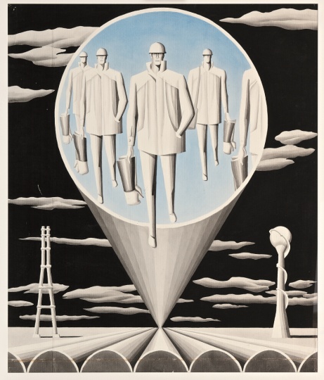 《人·管道1号》105×90.5cm 纸本水墨 1985
《人·管道1号》105×90.5cm 纸本水墨 1985