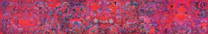 《生命——瞬间与永恒》(研究生毕业创作),作品宽11米,纸本绘画,1987年
《生命——瞬间与永恒》(研究生毕业创作),作品宽11米,纸本绘画,1987年