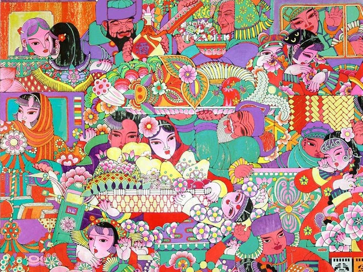 《腊月集》,年画、纸本绘画,1984年
《腊月集》,年画、纸本绘画,1984年
