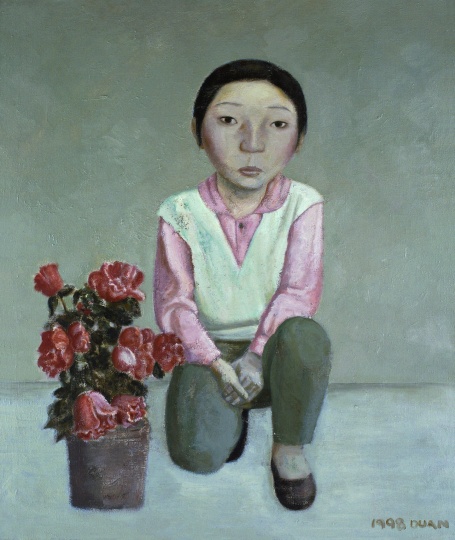 《盆花》 130×110cm 布面油画 1998年
《盆花》 130×110cm 布面油画 1998年