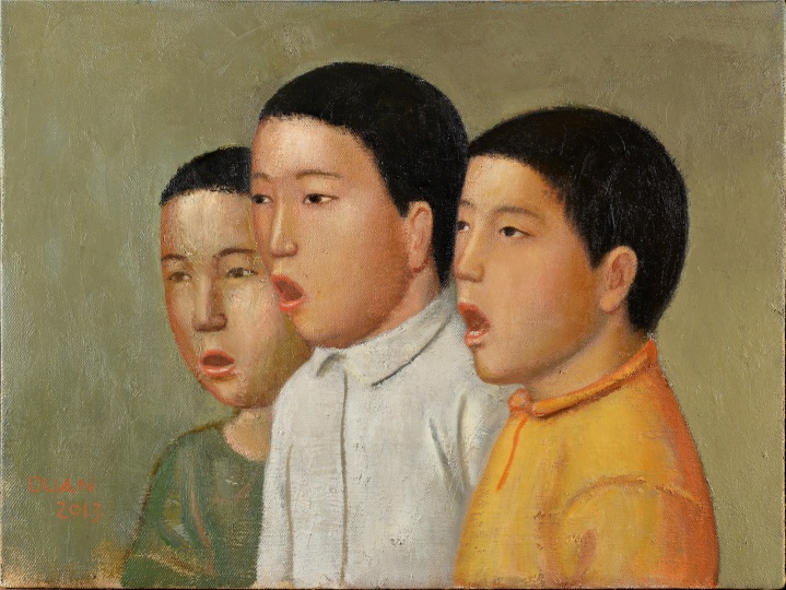 《合唱》45×60cm 布面油画 2013年
《合唱》45×60cm 布面油画 2013年