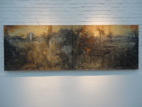 苏新平《风景系列二—17号》80X240cm 布面油画 2014
苏新平《风景系列二—17号》80X240cm 布面油画 2014