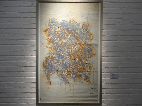 张树功《新门神—红线》73x120cm 纸本 2014
