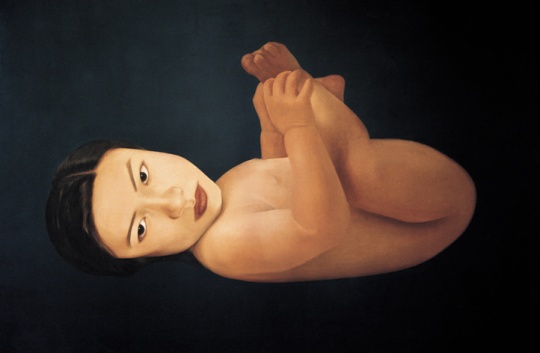 《婴儿No.2》 150x180cm 布面油画 1998。
