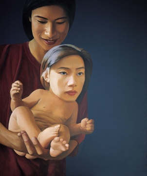 《婴儿No.9》 178x150cm 布面油画 1998。
